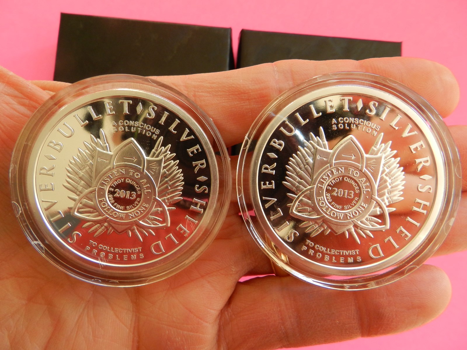 2013 Rare Silver Bullet Silver Shield 2 OZ Sic Semper Proof & Warbird Proof Set