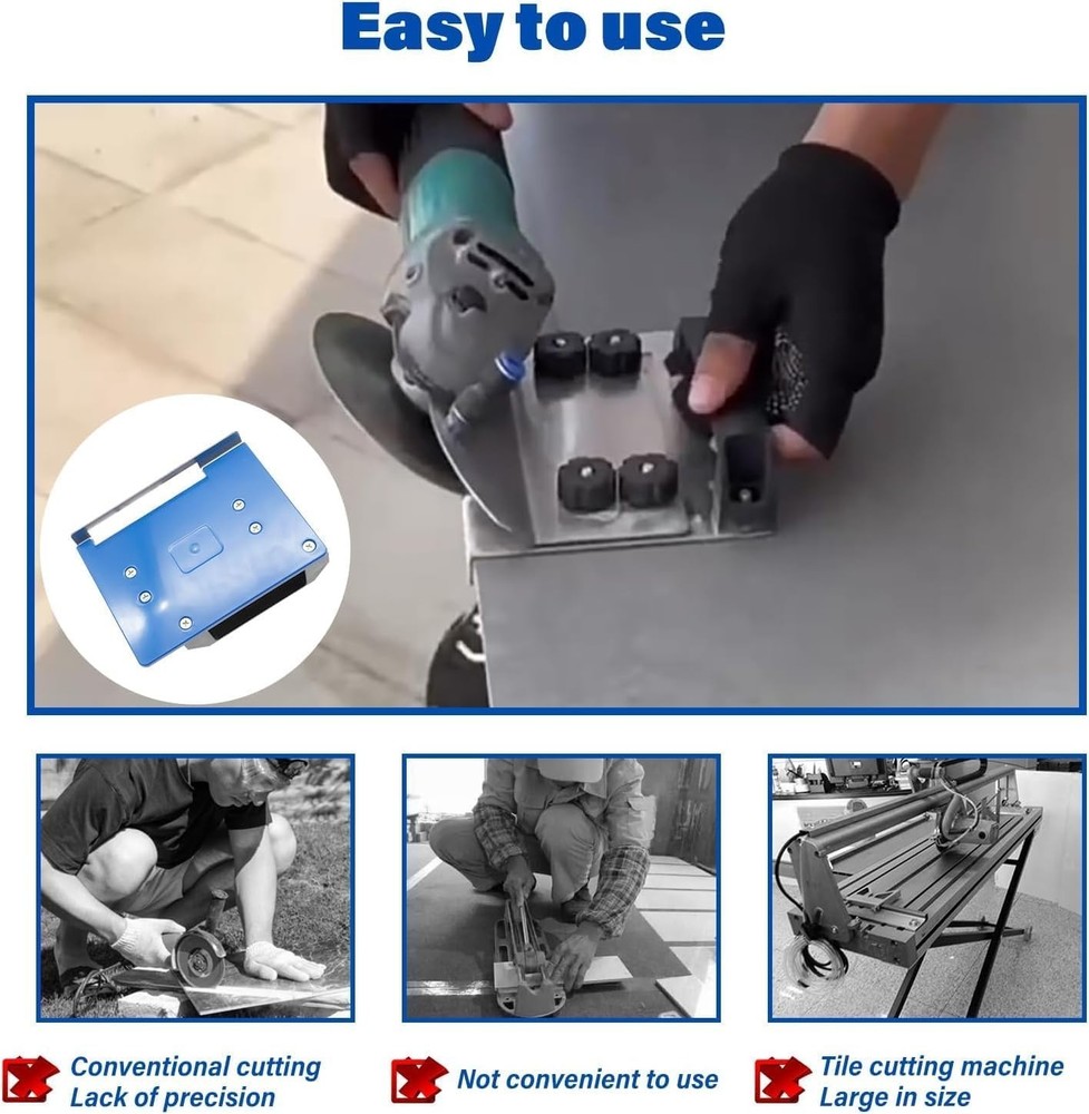 45 Degree Tile Chamfering Tool, Angle Grinder Stand for 45° Tile Cutting, Tile C