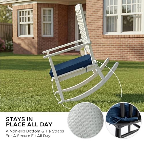 Outdoor Chair Cushions, Fade-Resistant & Water 19" x 19" 4 Pack Navy Blue