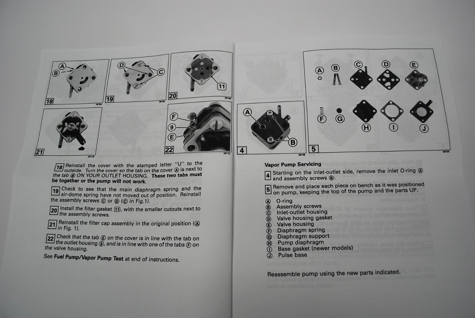 New Johnson Evinrude OEM Outboard Fuel Pump Repair Kit 393088 BRP/OMC