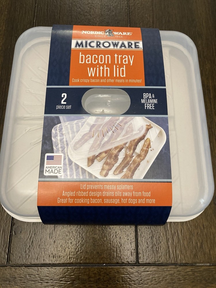 MICROWAVE BACON TRAY WITH LID