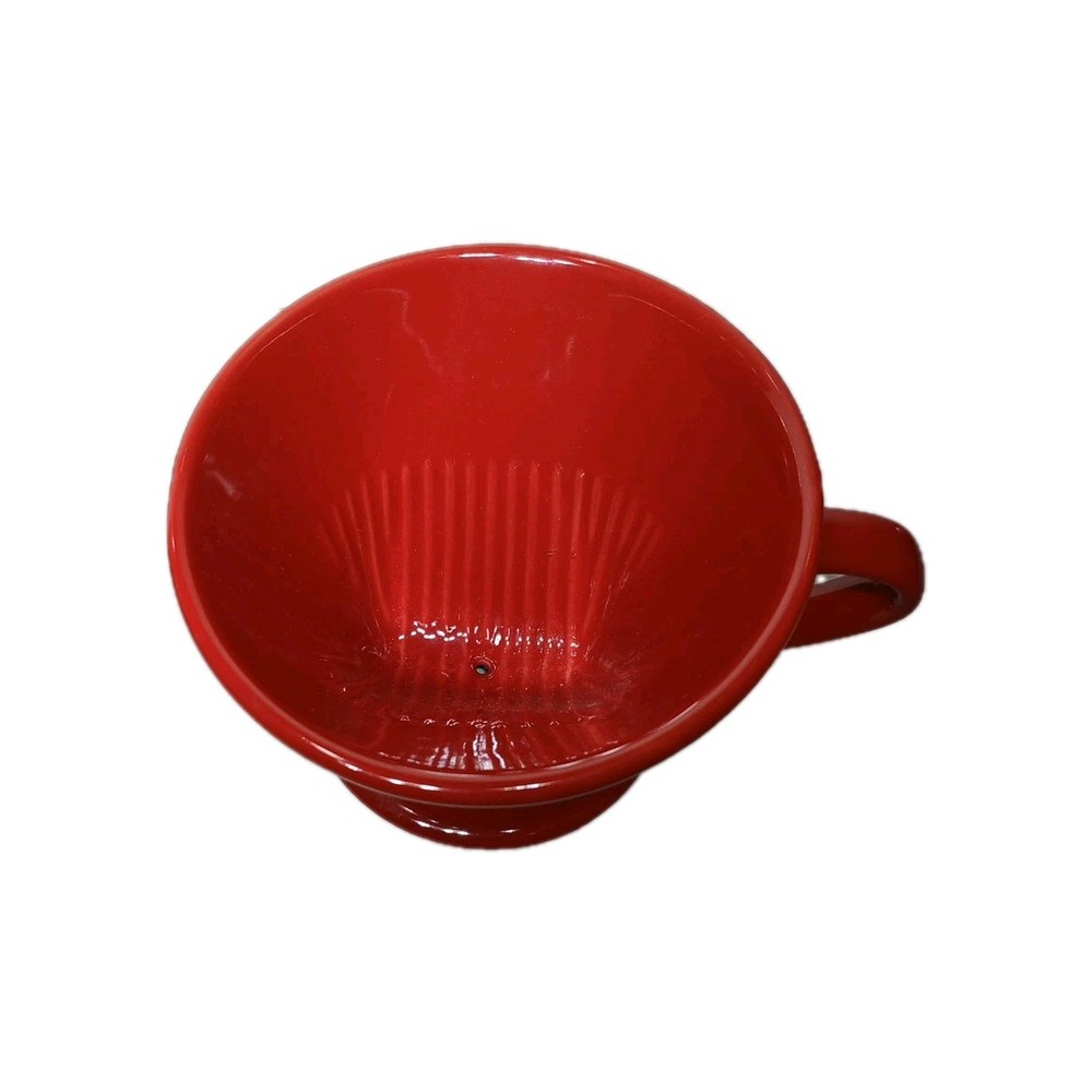 Ceramic Coffee Dripper Pour over Cone Coffee Maker Size 01, Red