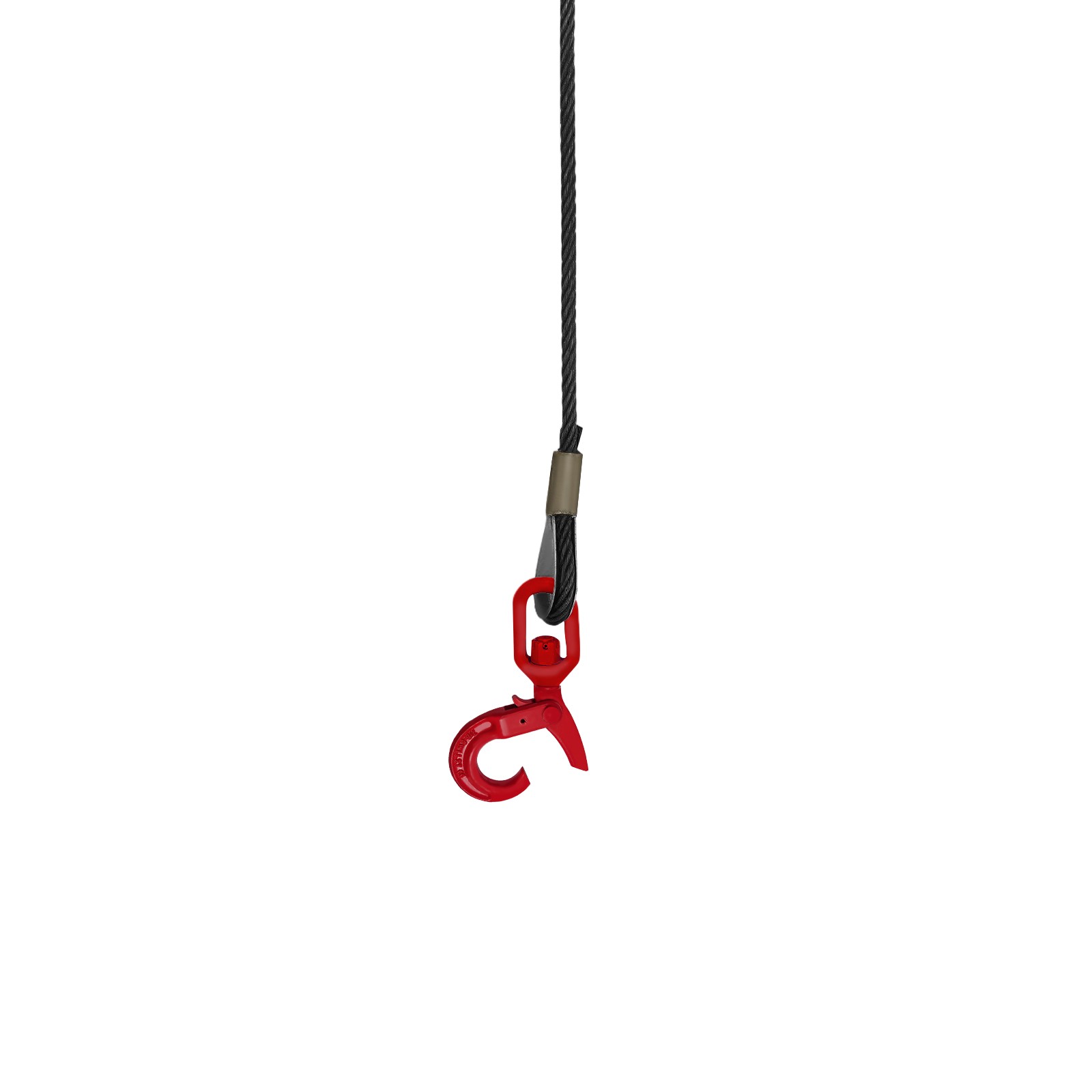 1/2" x 100ft Wire Rope Carbon Steel Winch Cable with Self Locking Swivel Hook