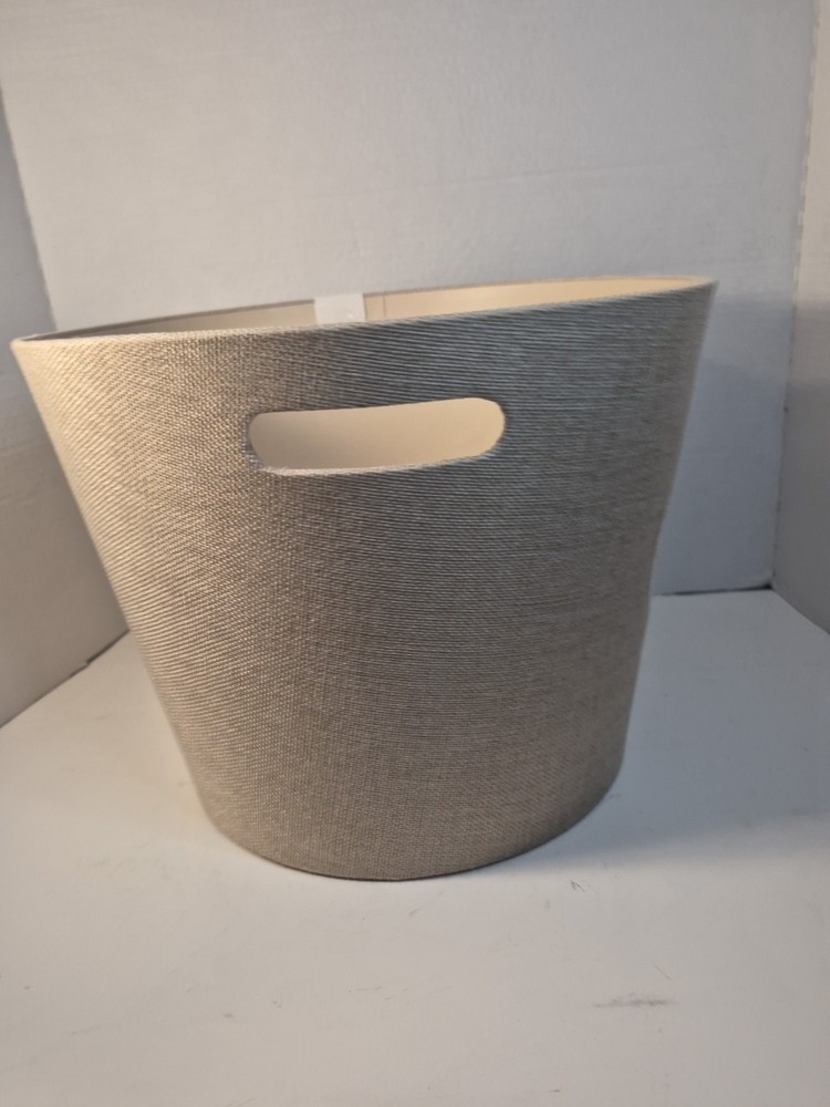 Stitched Monogram "E" Burlap Storage Bin B23