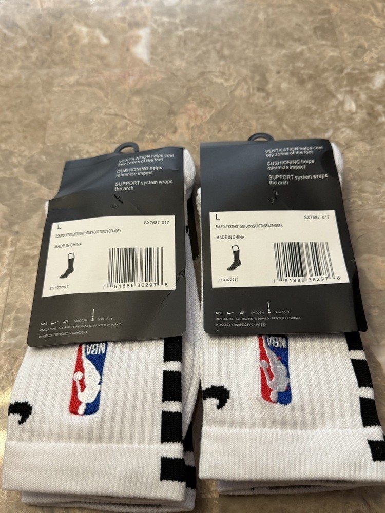 Nike NBA Elite Socks 2 Pair Large
