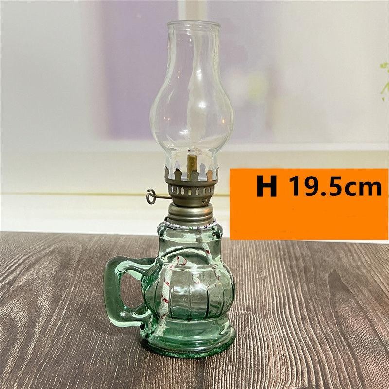 Rustic Oil Lamp Lantern Vintage Glass Kerosene Chamber Oil Lighting Lantern Home