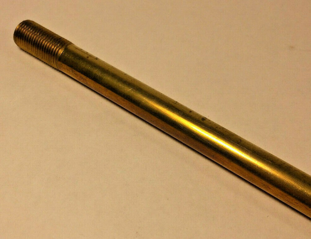 New 12" Solid Unfinished Brass Threaded Lamp Pipe, 1/8 IP (3/8") #BP323U