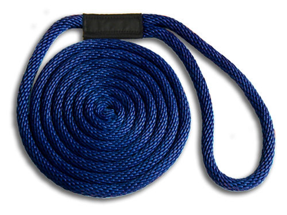 1/2" x 25' Solid Braid Nylon Dock Lines - Navy - Made in USA