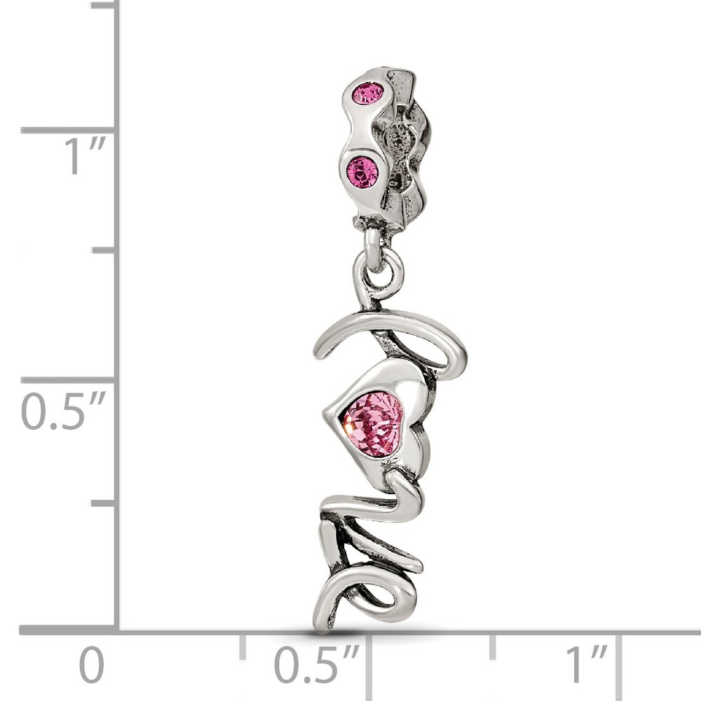 Silver Reflections Crystals LOVE Dangle Bead QRS3232