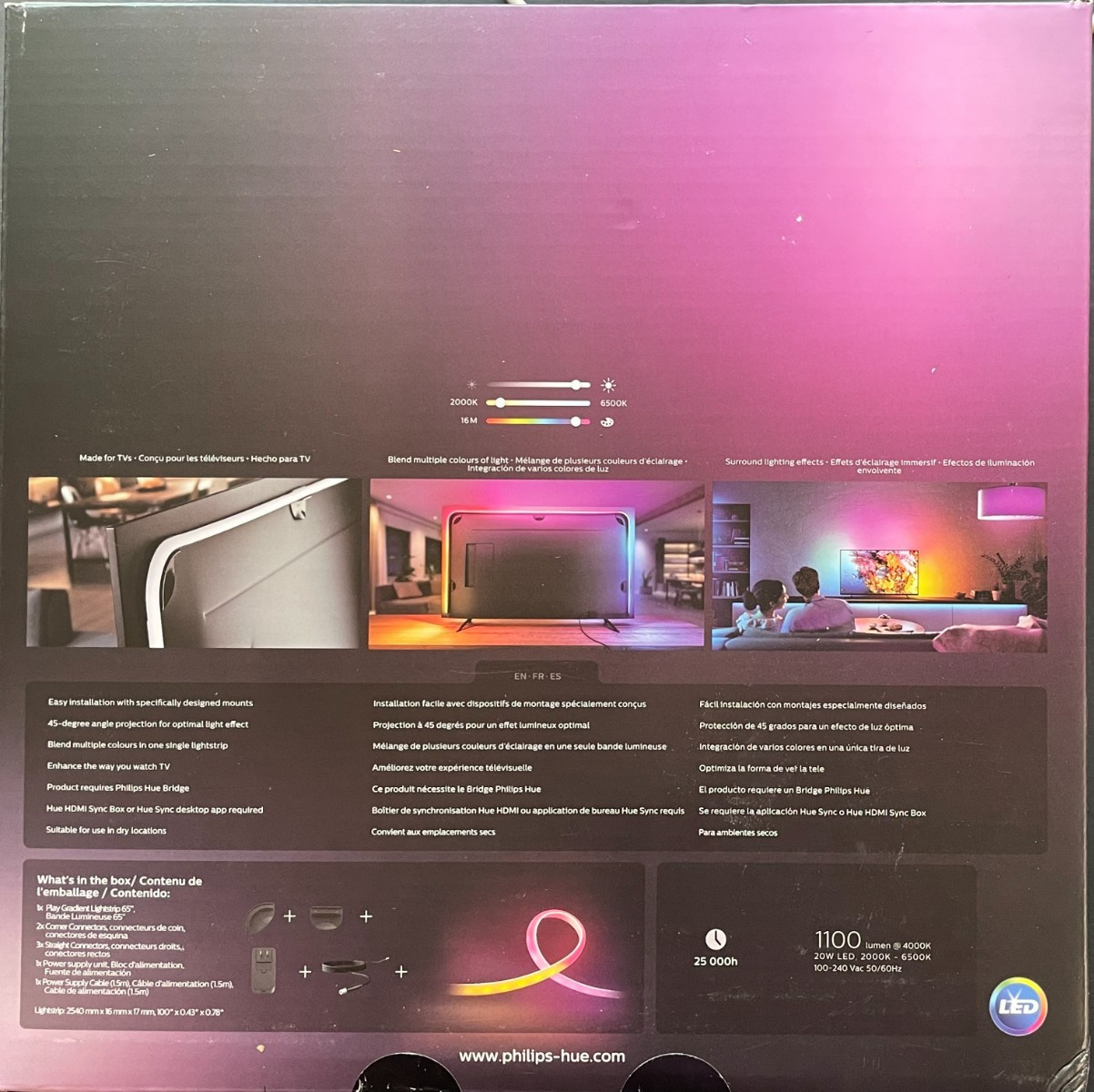 Philips Hue 65" Smart LED TV Backlight White and Color Ambiance - 560416