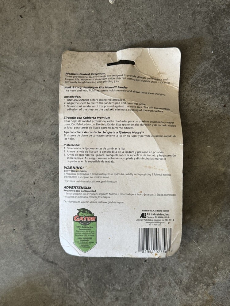 Gator Ultra Power 7756 Hook & Loop Sanding Sheets 80 Grit Medium Mouse Sander