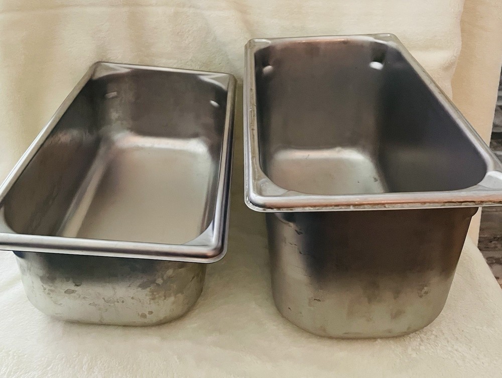 Two Stainless Steel Restaurant Steamer Pans