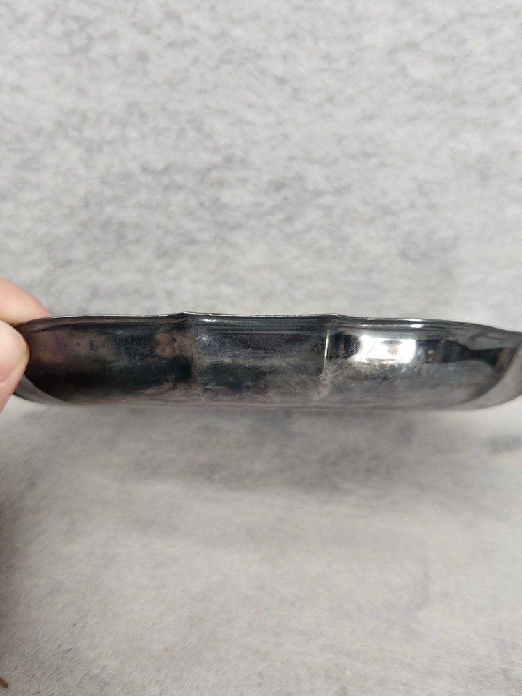 Unbranded Silver Plated Small 7" Oval Serving Nut Candy Bowl