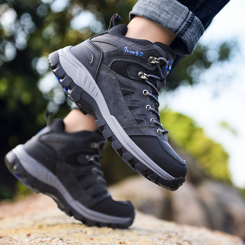 Mens Waterproof Leather Hiking Work Boots Snow Outdoor Warm Sneaker Winter Shoes