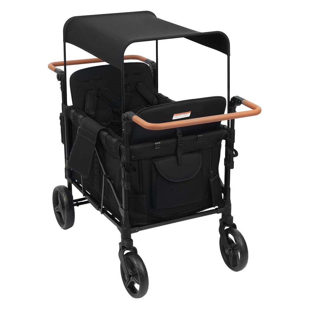 Stroller Wagon 4 Seats Quad Collapsible Stroller with Adjustable Handle & Canopy