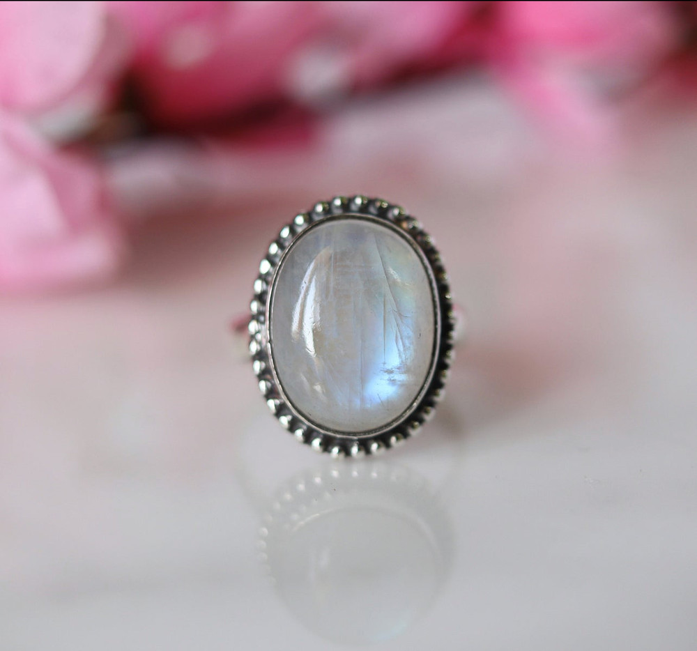Moonstone Ring 925 Sterling Silver Designer Ring Beautiful Ring Wedding Ring