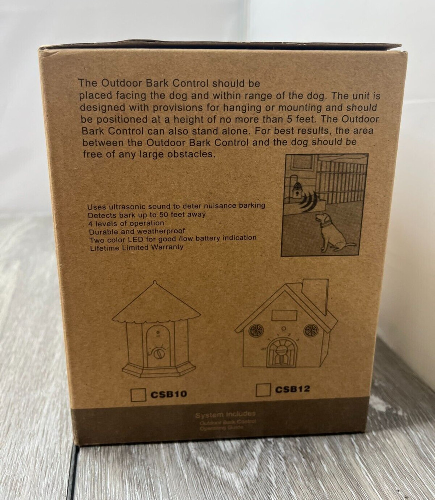 CSB10 / CSB12 Outdoor Sonic Bark Control Device, 50 FT Range, Assorted Design