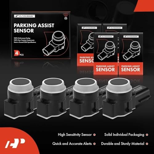 4-PC Reverse Backup Parking Assist Sensor Compatible with Chevy, Cadillac,