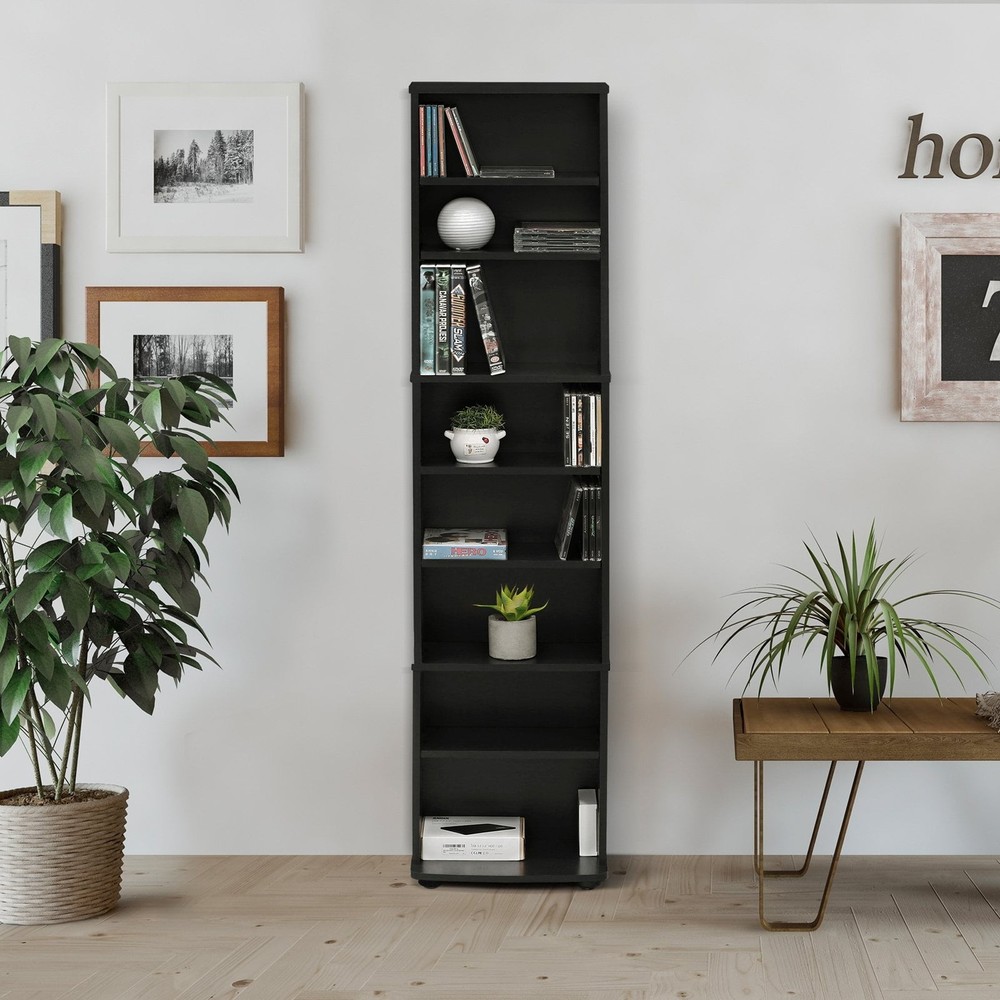 JAYA Space Saving Multimedia Storage Tower Espresso
