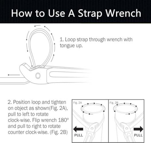12" Adjustable Nylon Strap Pipe Wrench Opener Disassembly Tool