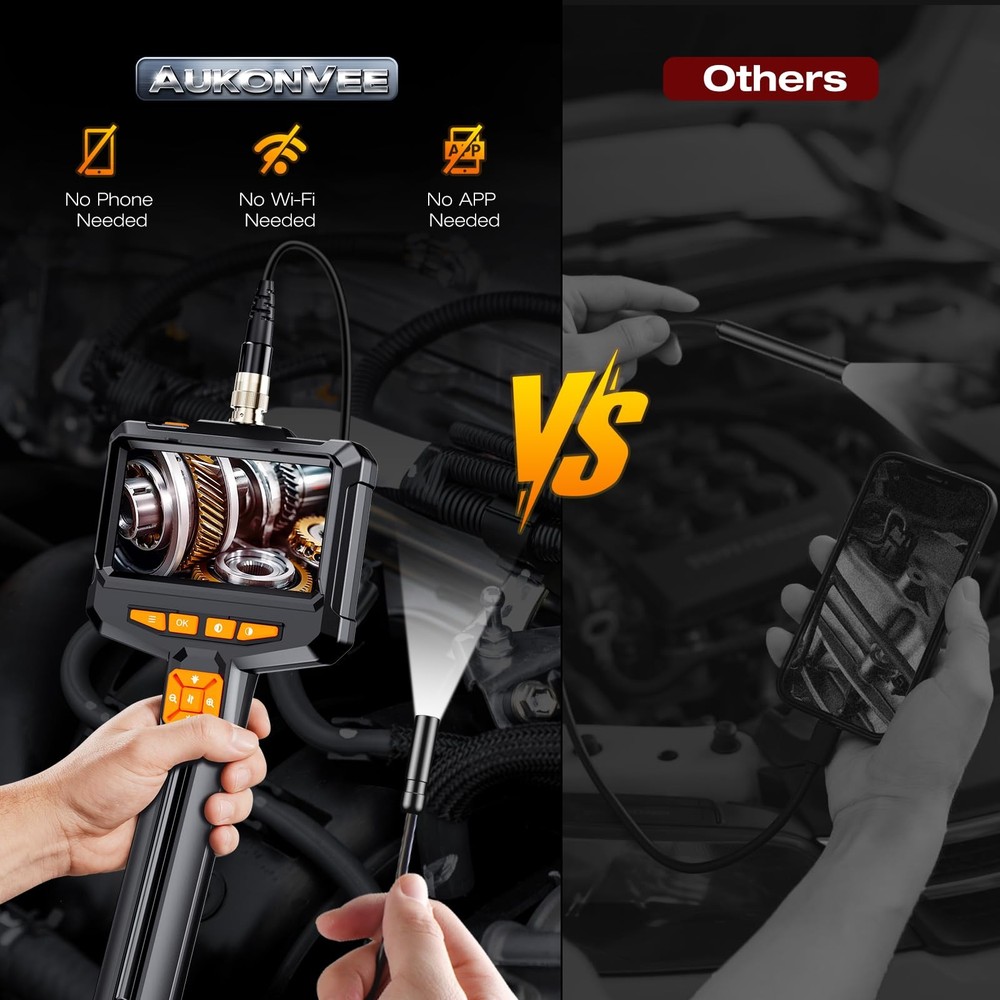 Endoscope Camera with Light, Handheld Borescope Inspection Camera with 4.3" I...