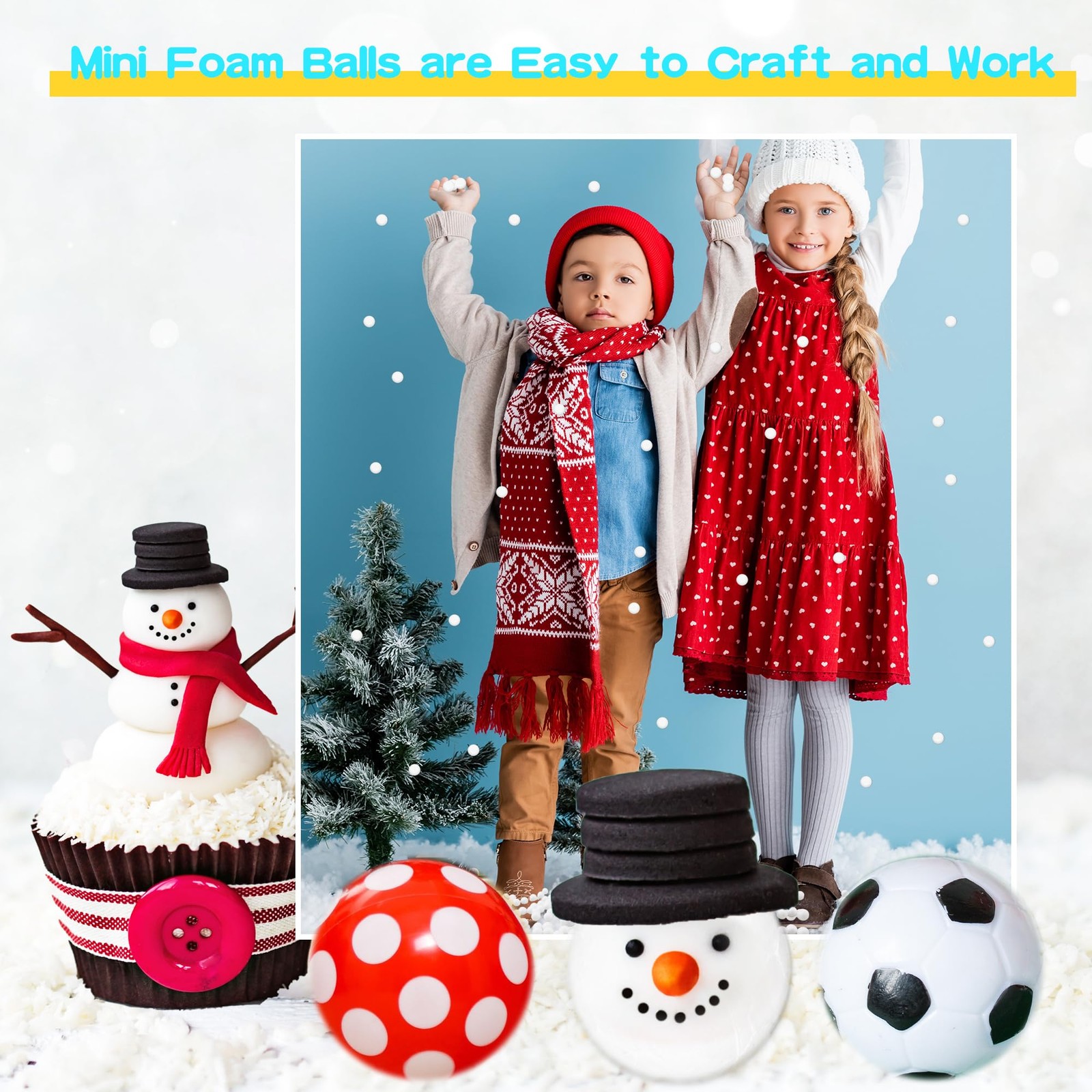 600 Pcs Blank Foam Balls Small DIY Craft Mini White white