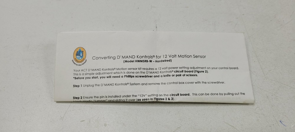 ACT Hard-Wired Motion Sensor D'MAND KONTROL System Model HWMSRB-W