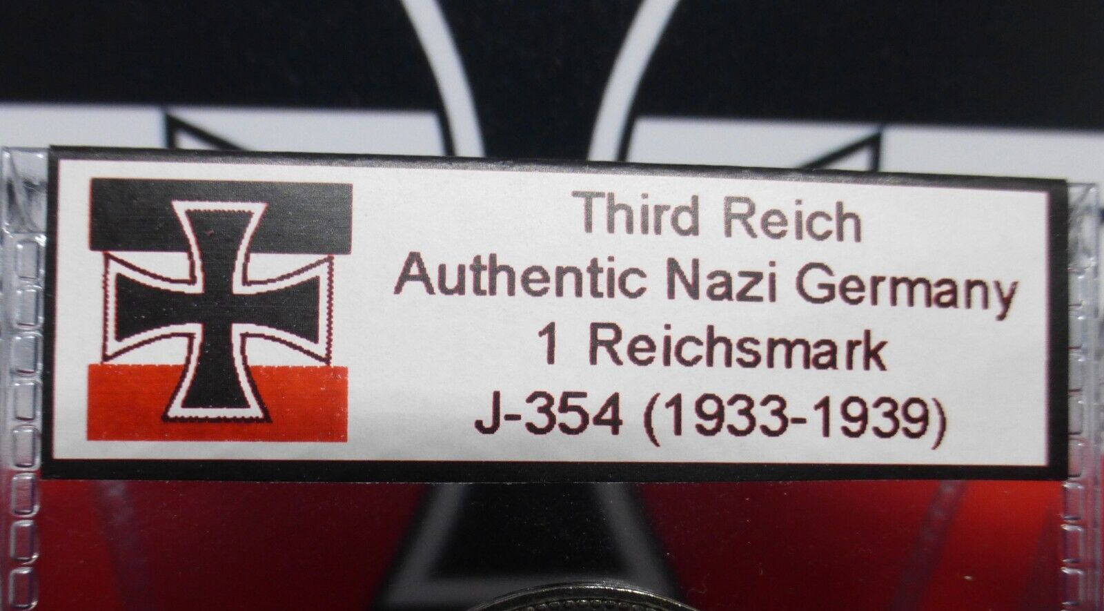 Beautiful 1 Reichsmark Nazi Coin: Genuine Nickel Third Reich WW2 Germany Mark