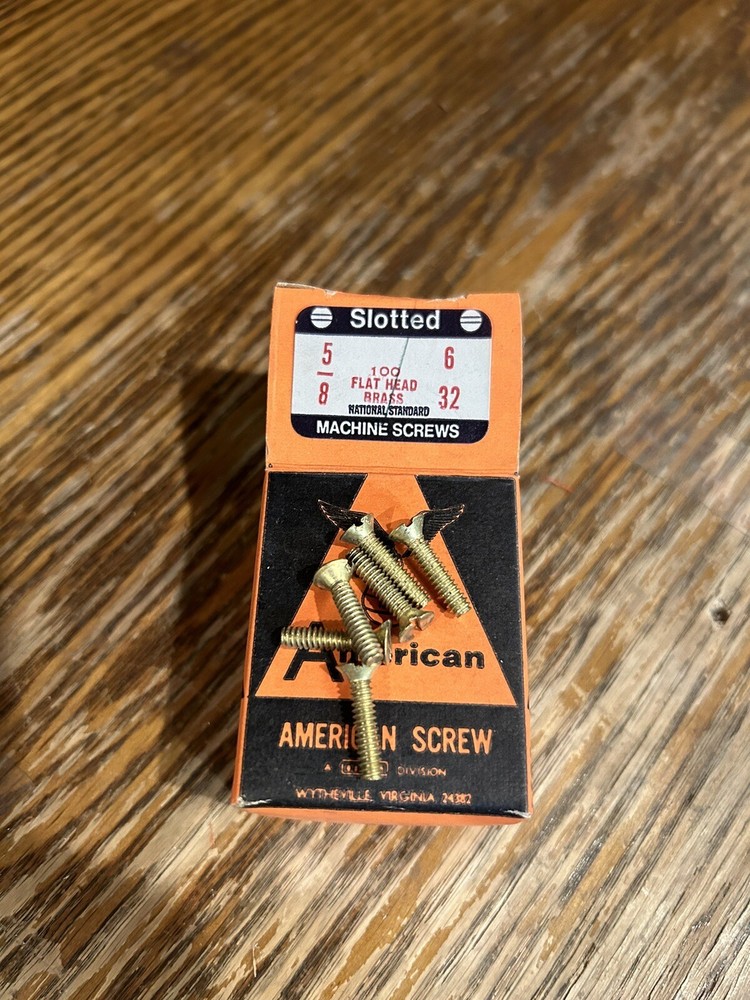 (100) 5/8 #6 Slotted Drive Flat Head Solid Brass Machine Screws Deep Coarse