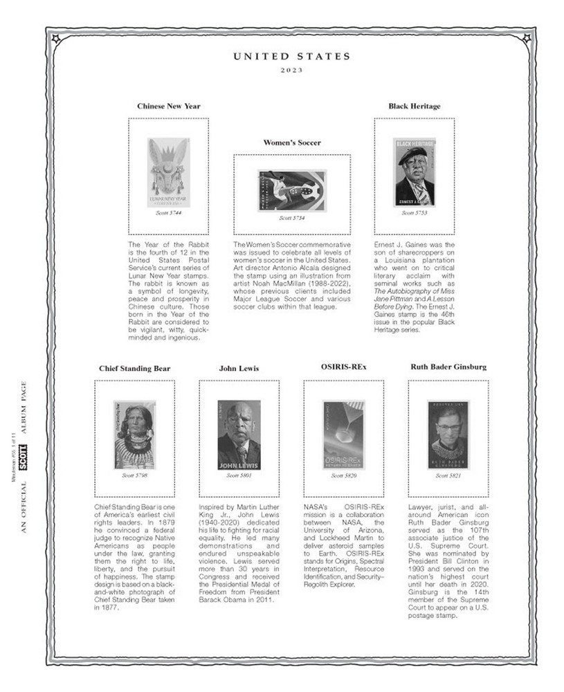 Scott US Minuteman Supplement #55 for Stamp issued in 2023