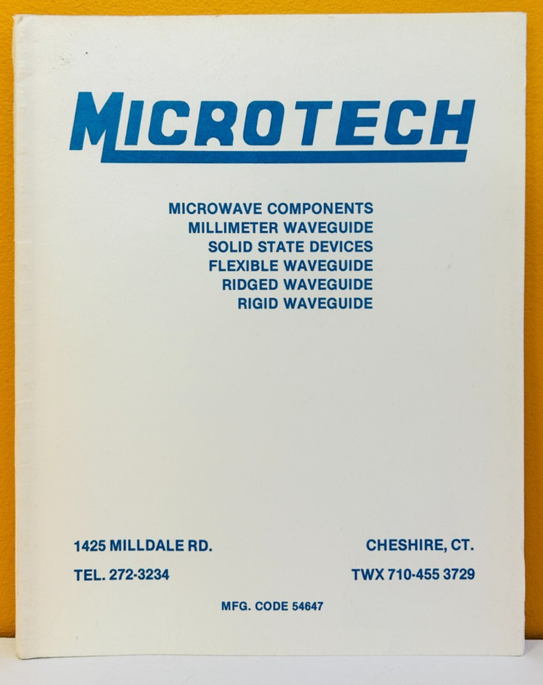 Microtech Microwave Components Waveguides Solid State Devices Catalog.