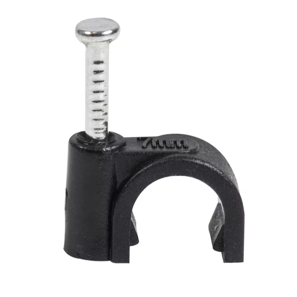 7 Mm Cable Clips, Black (100-Pack)
