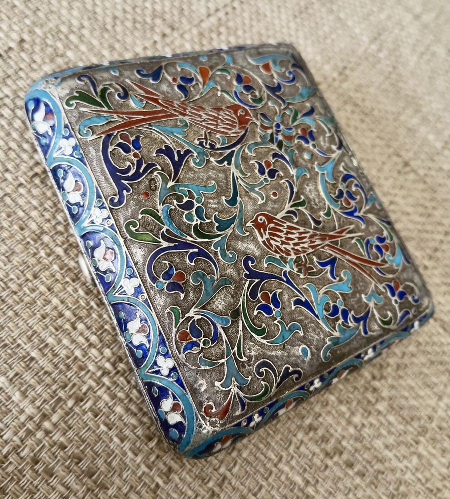 ✅ Caesarian (Old Russian) Solid Silver/Enamel Cigarette Case - RARE VINTAGE ✅