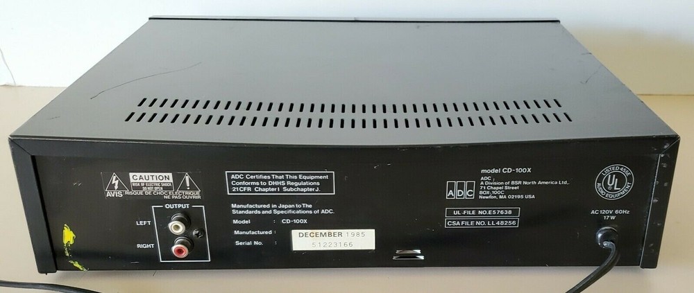 Vintage ADC CD-100X CD Player