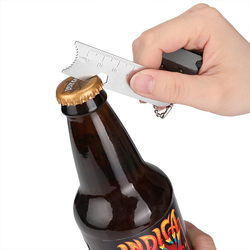 1PCS Permanent Flint Eternal Lighter With Multitool Keychain Bottle Opener Ruler