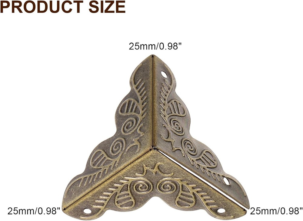 uxcell 48 Pcs Box Edge Guard, 25mm Decorative Box Corner Cover, Corner Protector