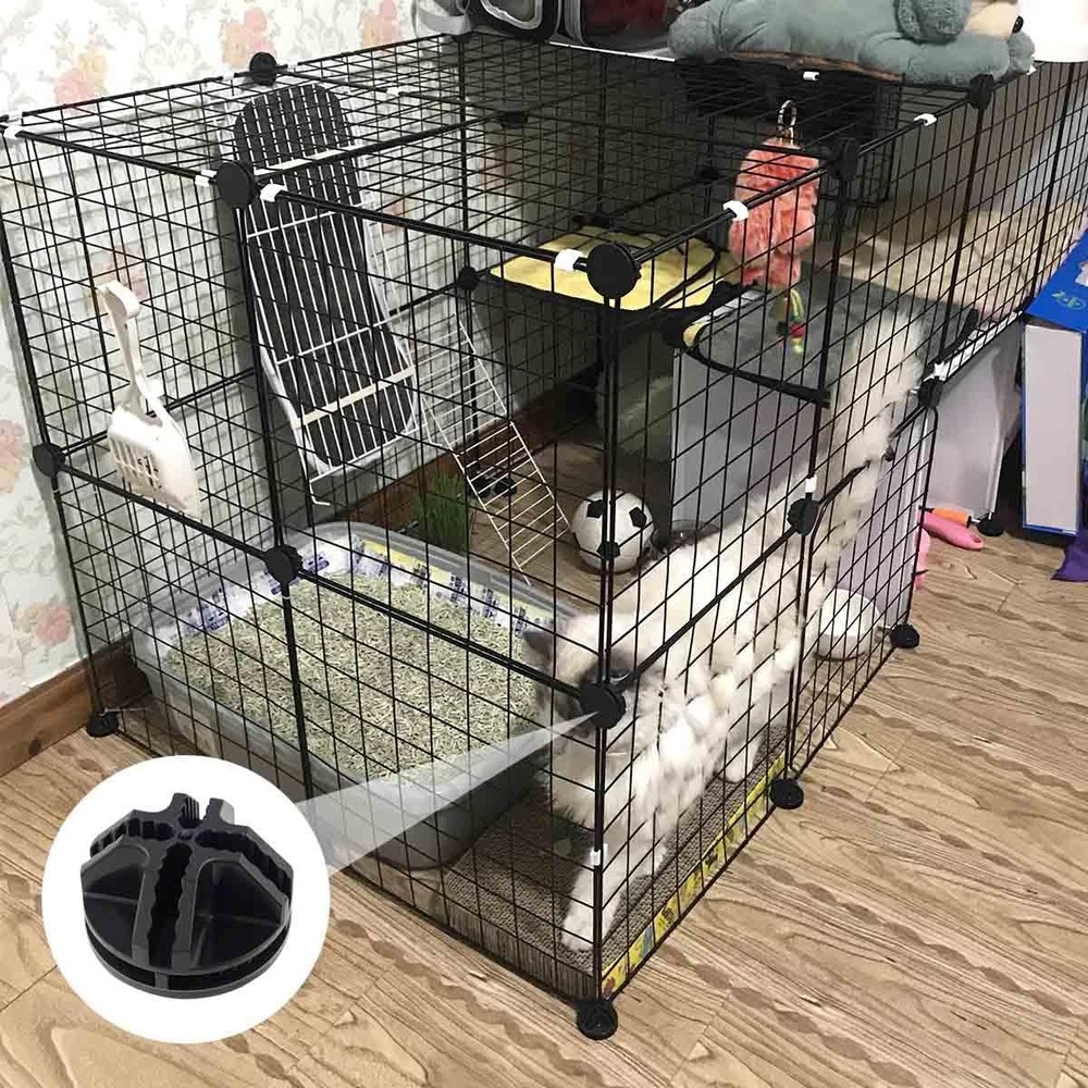 16 Pieces Cube Connectors Plastic Storage Cubes Wire Black