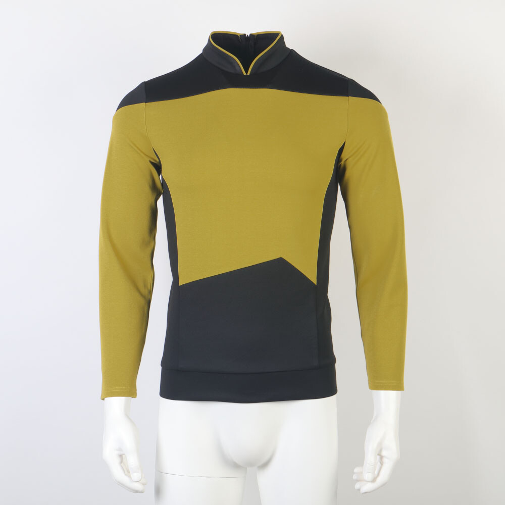 The Next Generation Picard Red Starfleet Uniforms TNG Data Gold Blue Top Shirts