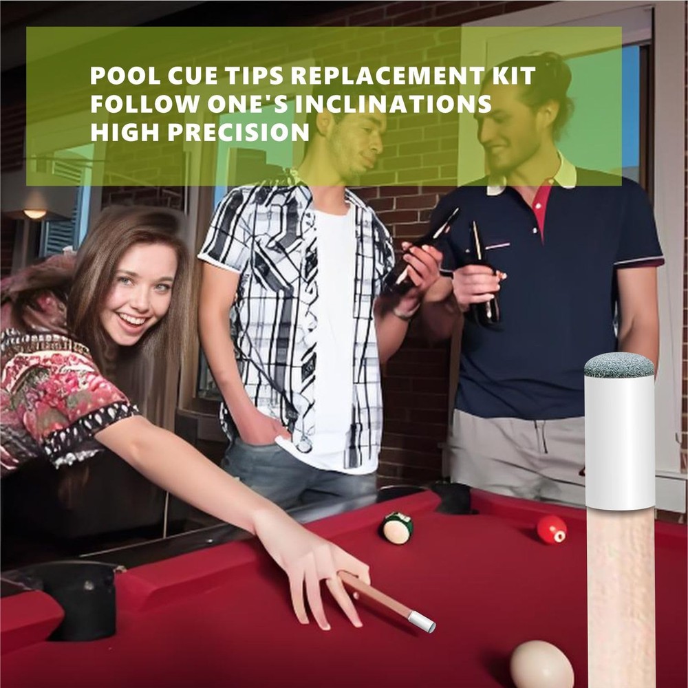 40pcs Slip On Pool Cue Tips，Premium Replacement Tips ，2 Sizes blue