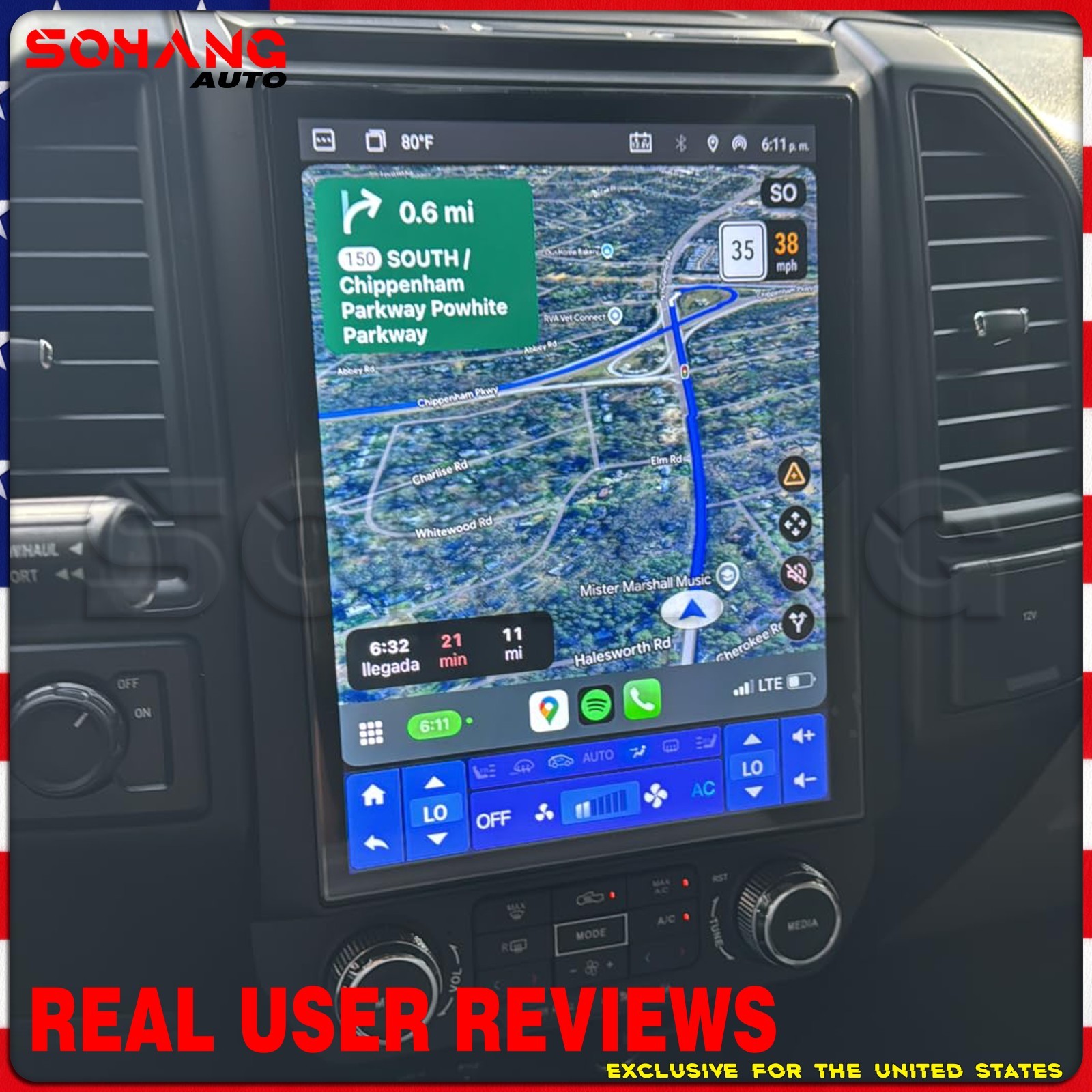 SoHang | 12.1" for Ford F150 F250 F350 Car Radio 2015-2021 Tesla Style Carplay