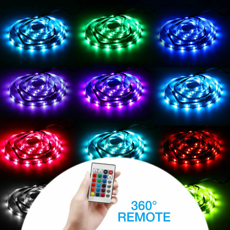 4x50CM USB 5V RGB LED Strip Background Light Remote Kit