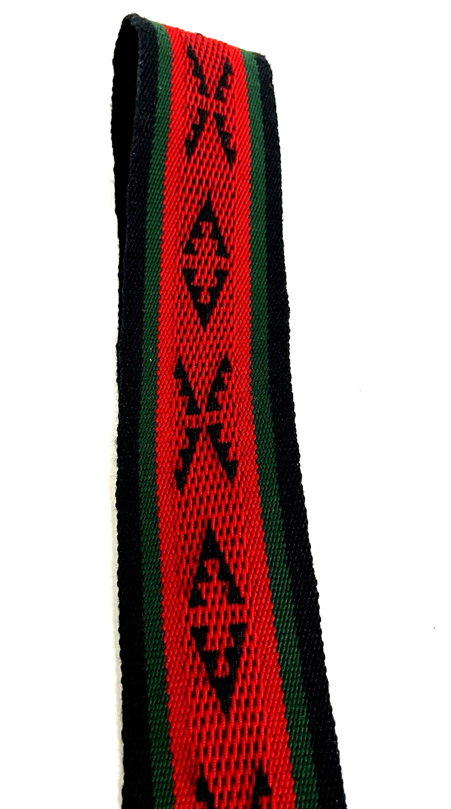 Native American Hopi Hand Woven Sash Red/Green/Black 90" By T. Banyacya Jr.