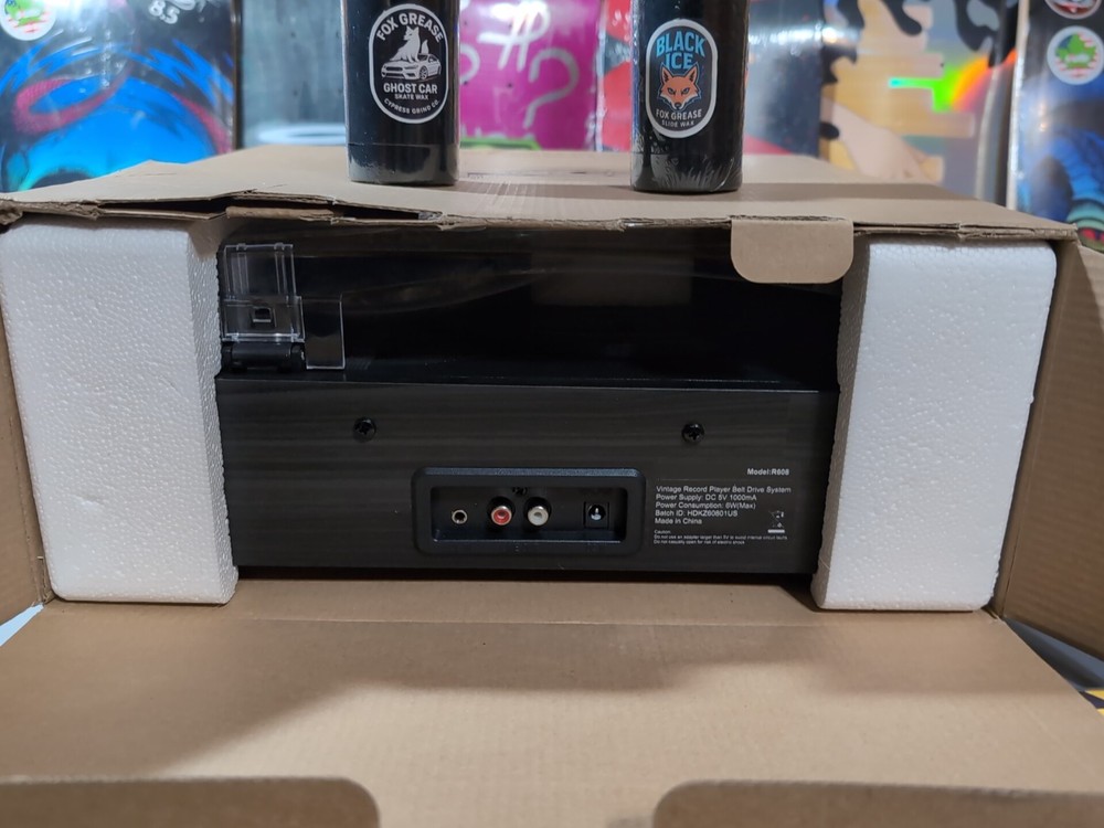 WOCKODER Record Player Bluetooth Turntable 3 Speed Built-in Speakers