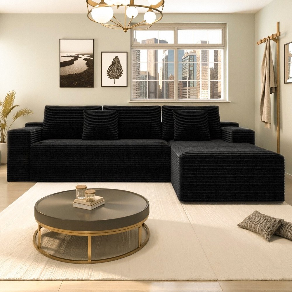 104.3*68.9"Modular sectional sofa seat,Upholstered compressed couch 2PC