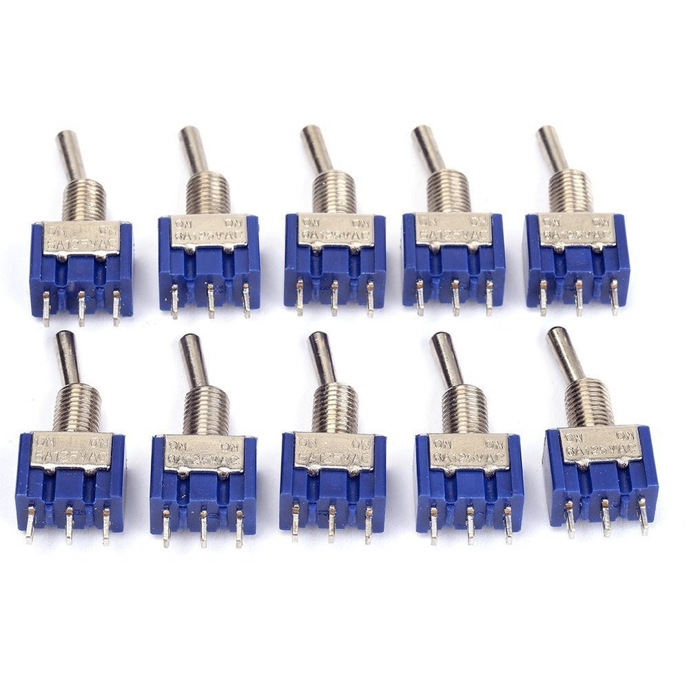 10-Pack AC 125V 6A SPDT Toggle Switch - Easy Installation for Versatile Use