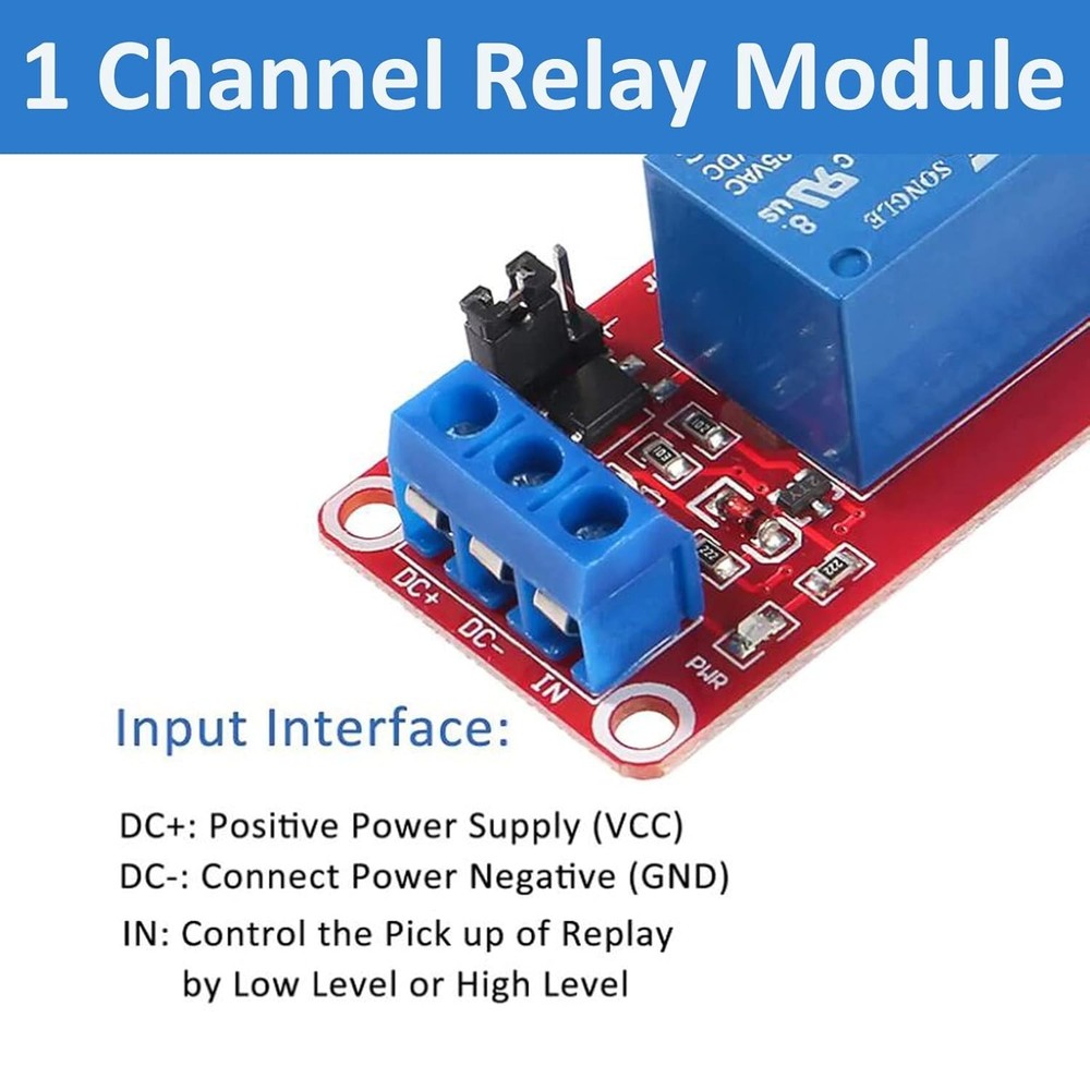 DC 5V Relay Module Set - Reliable 10A Current Rating for Electronics Projects
