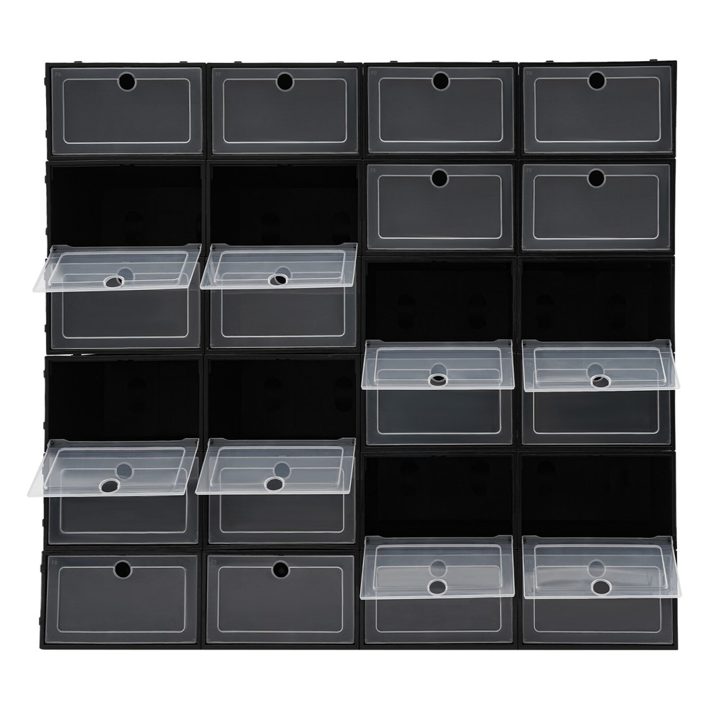 24 Pack Shoe Storage Boxes, Stackable Shoe Boxes, Shoe Storage Organizer NEW