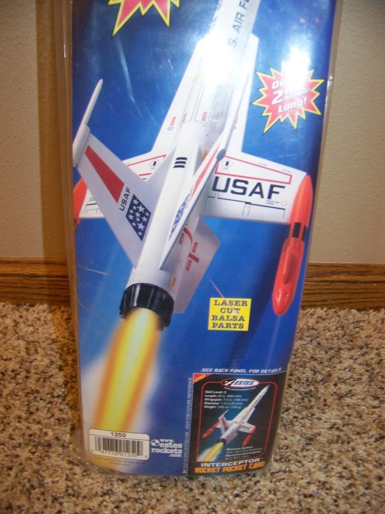 HTF! Estes INTERCEPTOR (USAF) Model Rocket Kit #1250 *Factory Sealed* SKILL(3)