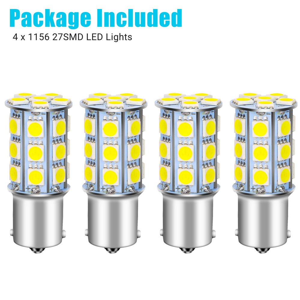 4Pcs 1156 LED Tail Brake Stop Reverse Parking Turn Signal Light Bulb Super White