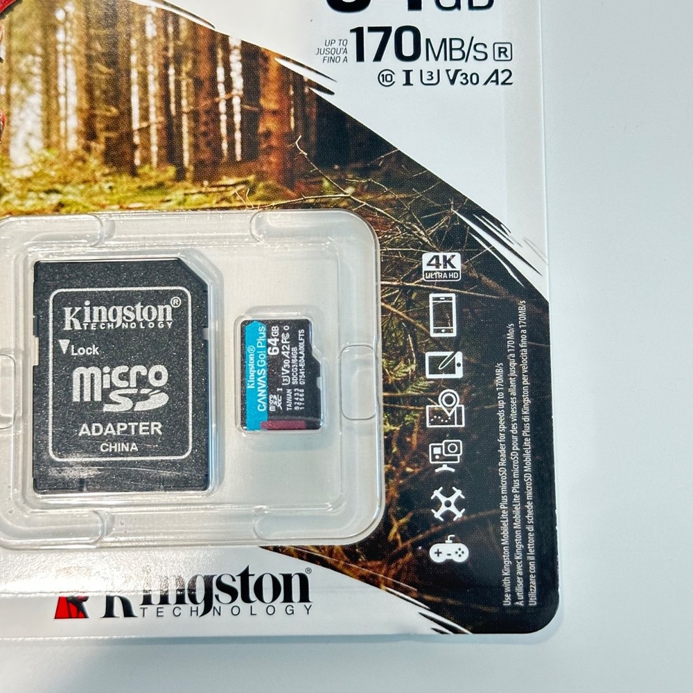 Kingston Canvas Go! Plus 64GB MicroSD Card & SD Adapter